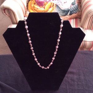 Vintage Molded Silver and Rhinestone Necklace